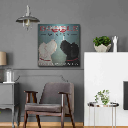 Luxe Metal Art 'Doodle Wine' by Ryan Fowler, Metal Wall Art,24x24