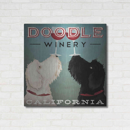 Luxe Metal Art 'Doodle Wine' by Ryan Fowler, Metal Wall Art,36x36