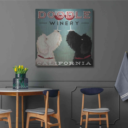Luxe Metal Art 'Doodle Wine' by Ryan Fowler, Metal Wall Art,36x36