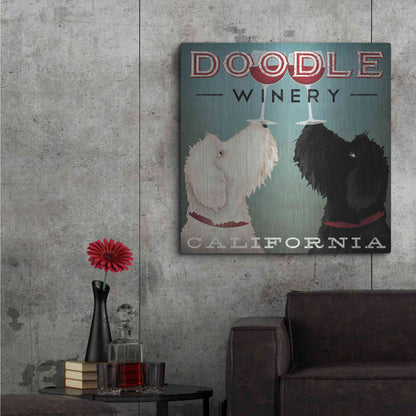 Luxe Metal Art 'Doodle Wine' by Ryan Fowler, Metal Wall Art,36x36