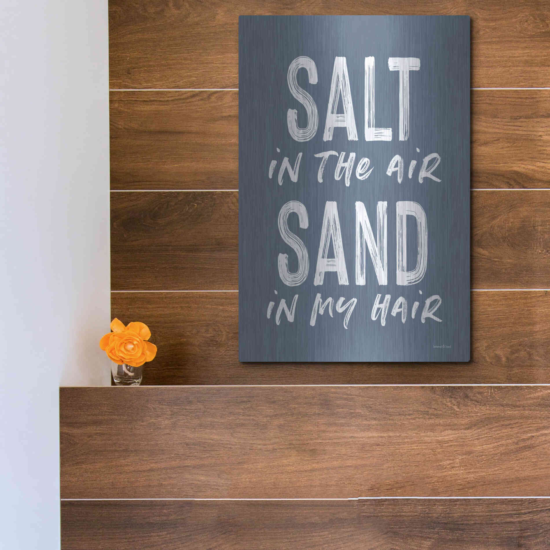 Luxe Metal Art 'Salt in the Air' by Lettered & Lined, Metal Wall Art,12x16