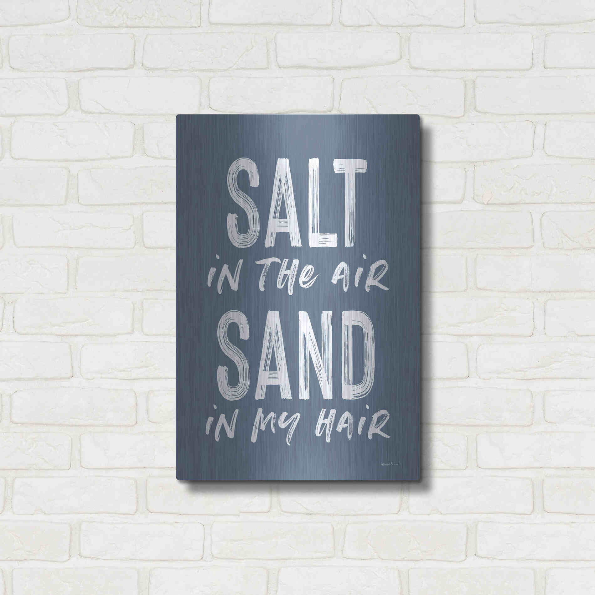 Luxe Metal Art 'Salt in the Air' by Lettered & Lined, Metal Wall Art,16x24