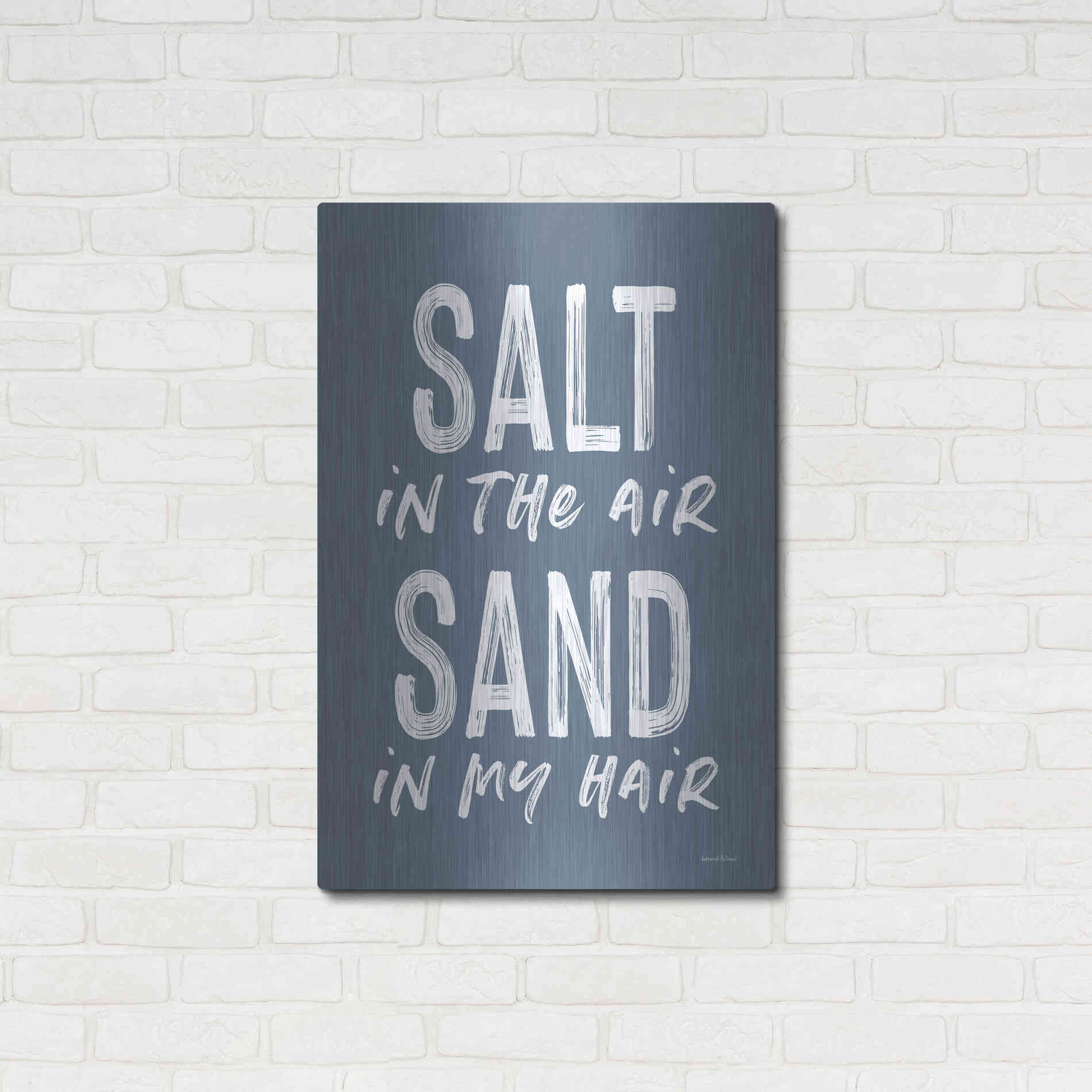Luxe Metal Art 'Salt in the Air' by Lettered & Lined, Metal Wall Art,24x36