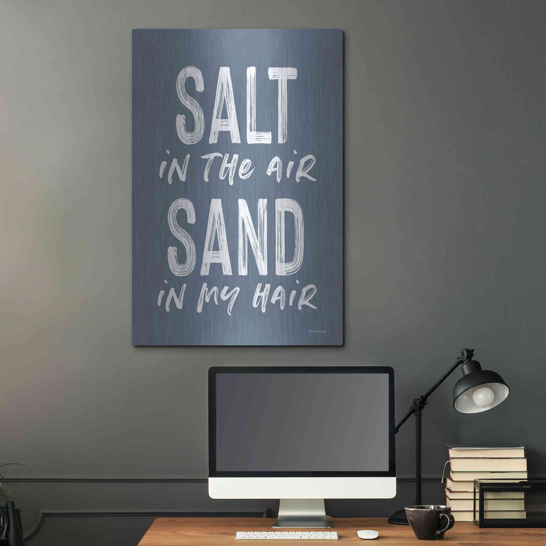 Luxe Metal Art 'Salt in the Air' by Lettered & Lined, Metal Wall Art,24x36