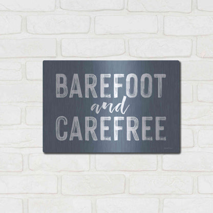 Luxe Metal Art 'Barefoot and Carefree' by Lettered & Lined, Metal Wall Art,16x12