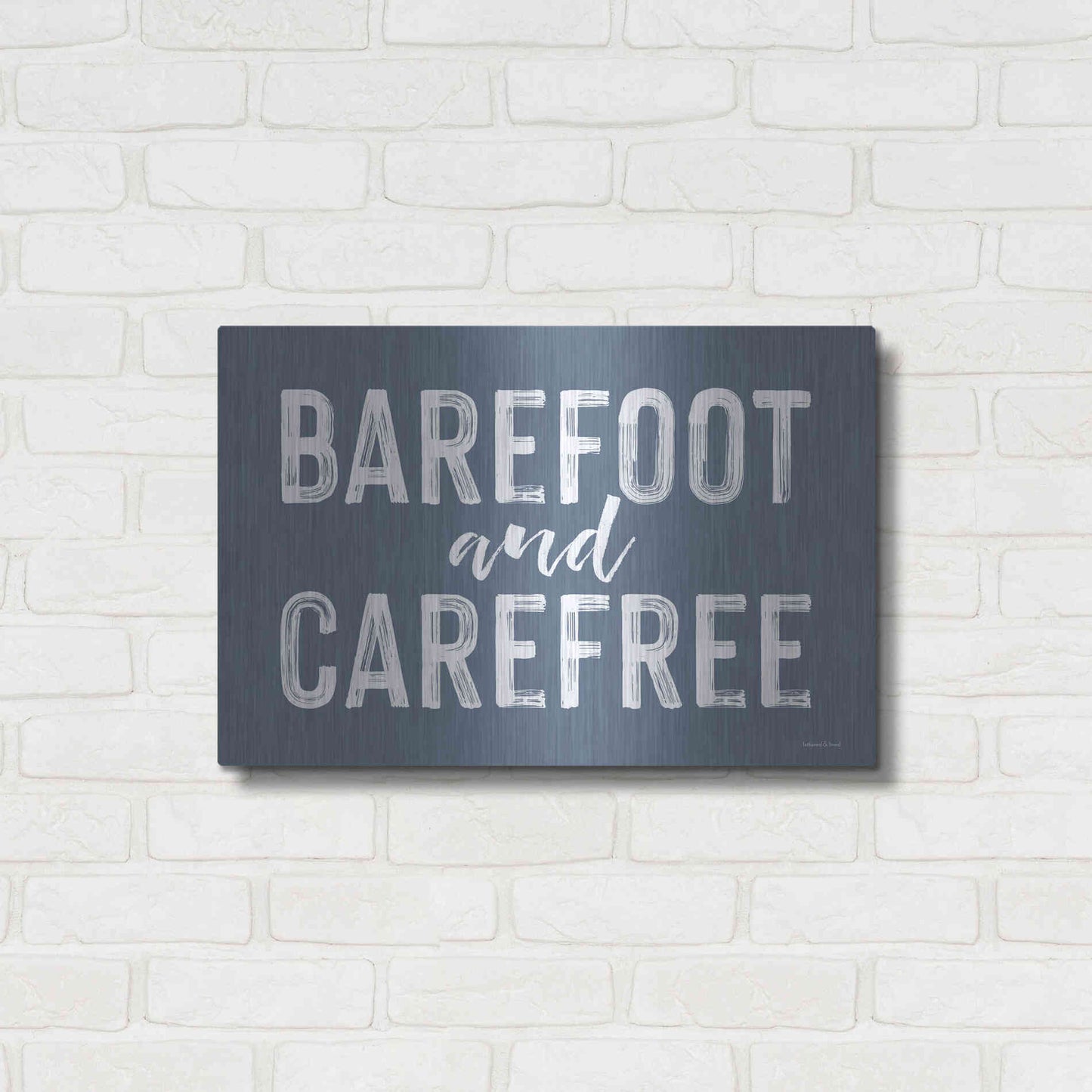 Luxe Metal Art 'Barefoot and Carefree' by Lettered & Lined, Metal Wall Art,24x16