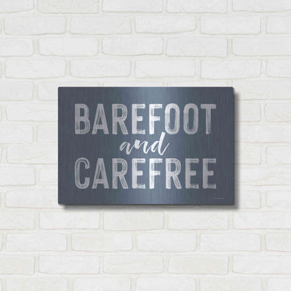 Luxe Metal Art 'Barefoot and Carefree' by Lettered & Lined, Metal Wall Art,24x16