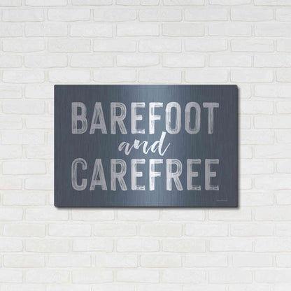 Luxe Metal Art 'Barefoot and Carefree' by Lettered & Lined, Metal Wall Art,36x24