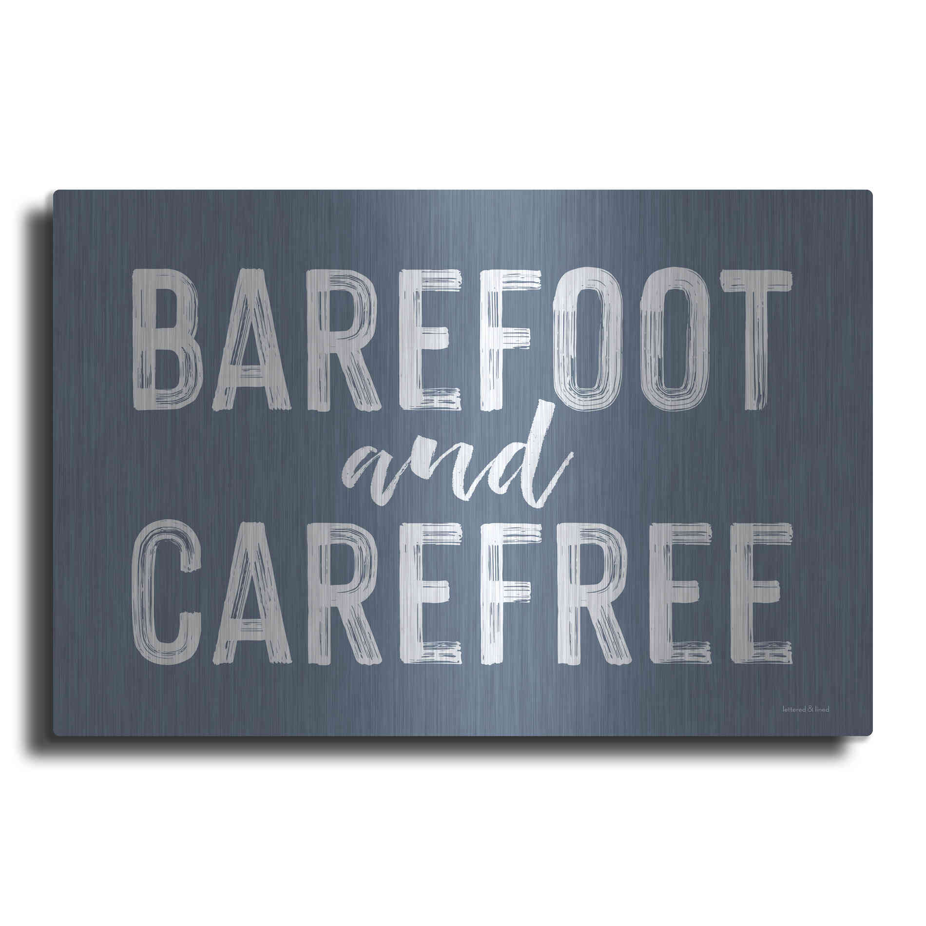 Luxe Metal Art 'Barefoot and Carefree' by Lettered & Lined, Metal Wall Art