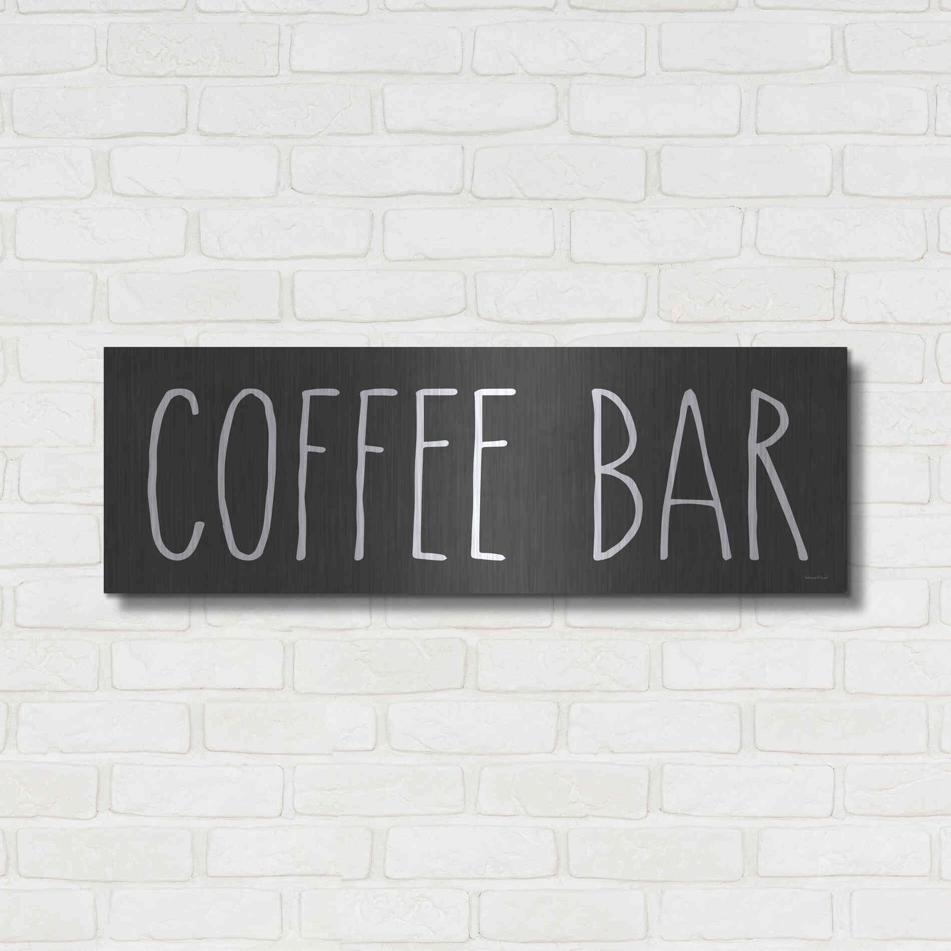 Luxe Metal Art 'COFFEE BAR' by Lettered & Lined, Metal Wall Art,36x12