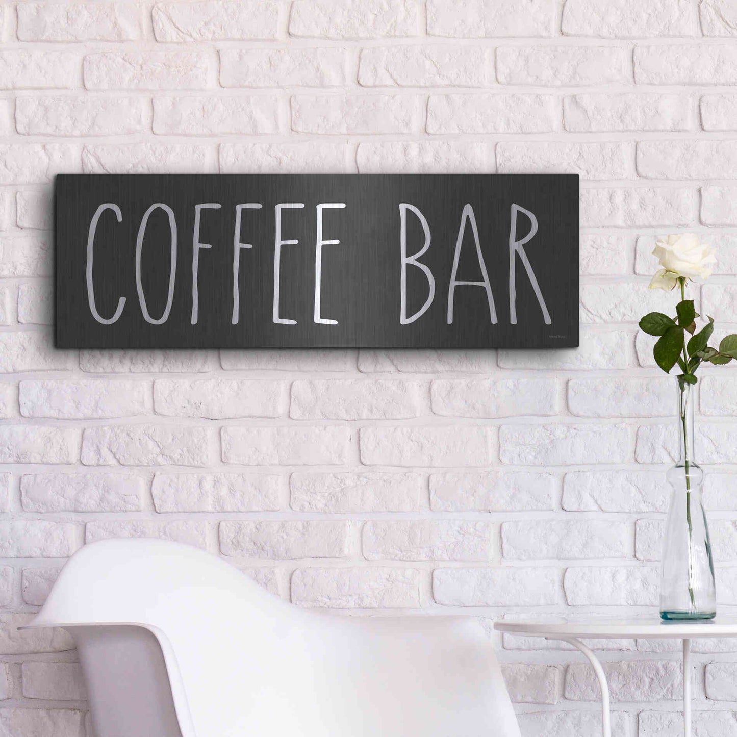 Luxe Metal Art 'COFFEE BAR' by Lettered & Lined, Metal Wall Art,36x12