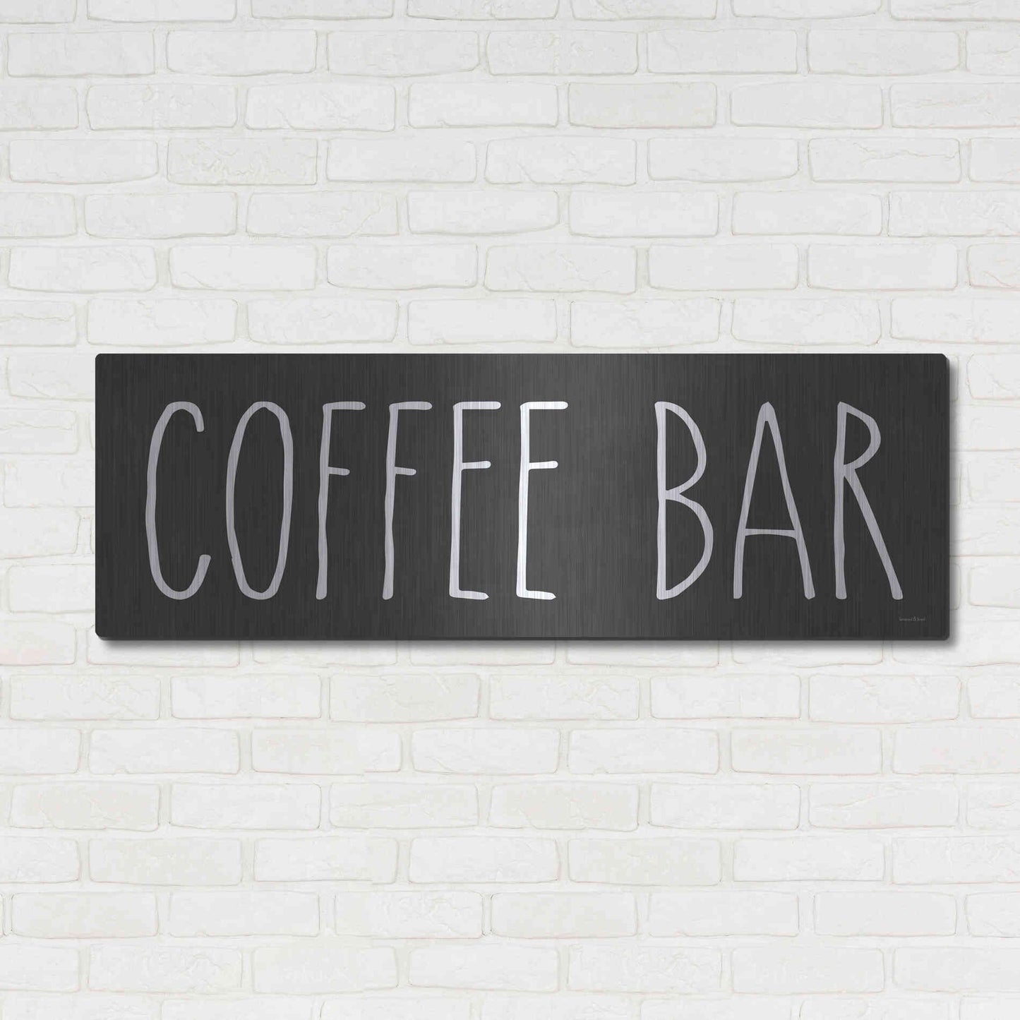 Luxe Metal Art 'COFFEE BAR' by Lettered & Lined, Metal Wall Art,48x16