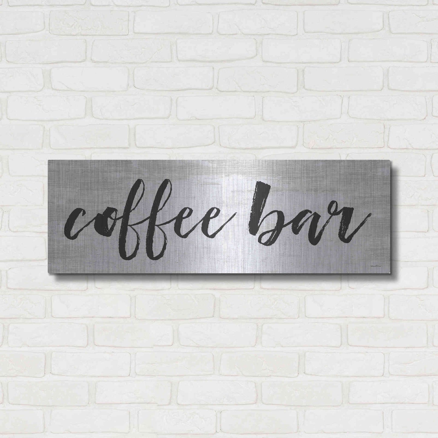 Luxe Metal Art 'Coffee Bar on White' by Lettered & Lined, Metal Wall Art,36x12