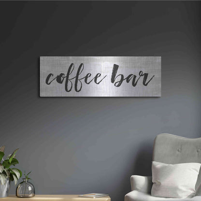 Luxe Metal Art 'Coffee Bar on White' by Lettered & Lined, Metal Wall Art,36x12