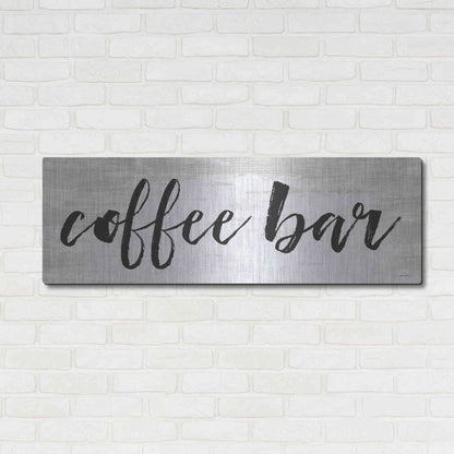 Luxe Metal Art 'Coffee Bar on White' by Lettered & Lined, Metal Wall Art,48x16