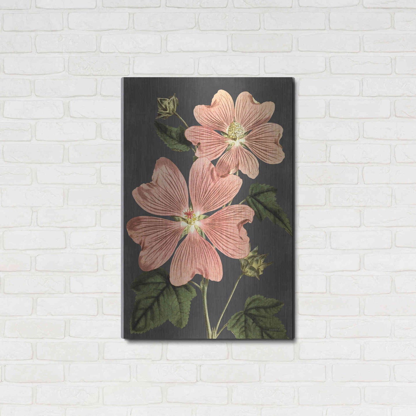 Luxe Metal Art 'Pink Anemone' by Lettered & Lined, Metal Wall Art,24x36