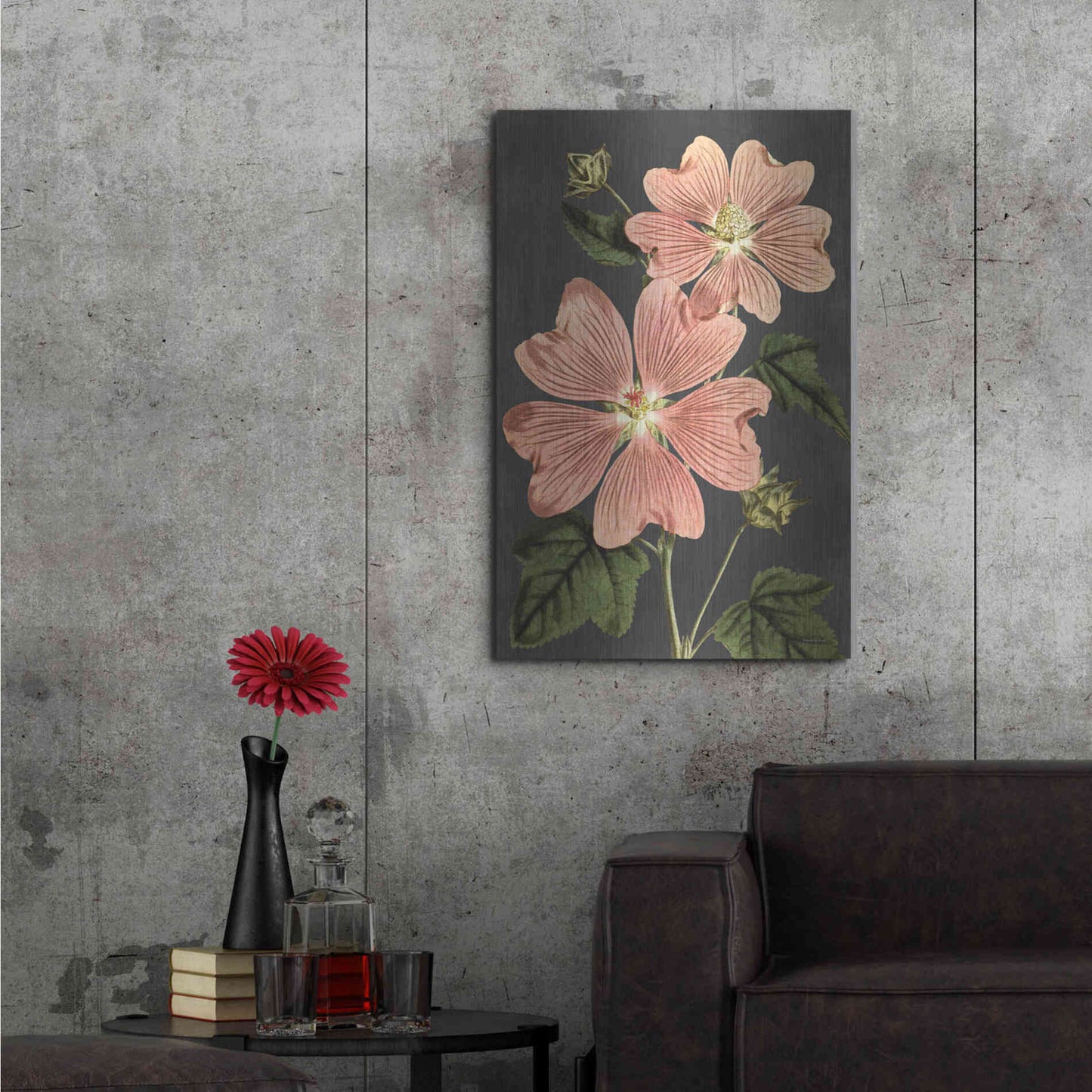 Luxe Metal Art 'Pink Anemone' by Lettered & Lined, Metal Wall Art,24x36