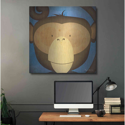 Luxe Metal Art 'Monkey Wow' by Ryan Fowler, Metal Wall Art,36x36