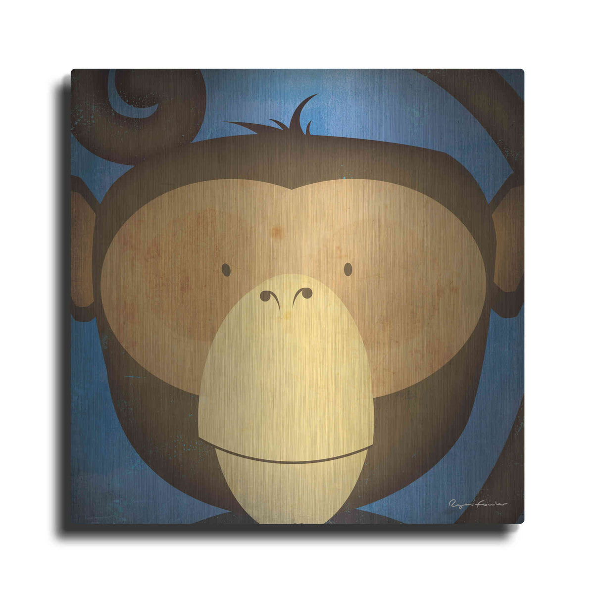 Luxe Metal Art 'Monkey Wow' by Ryan Fowler, Metal Wall Art