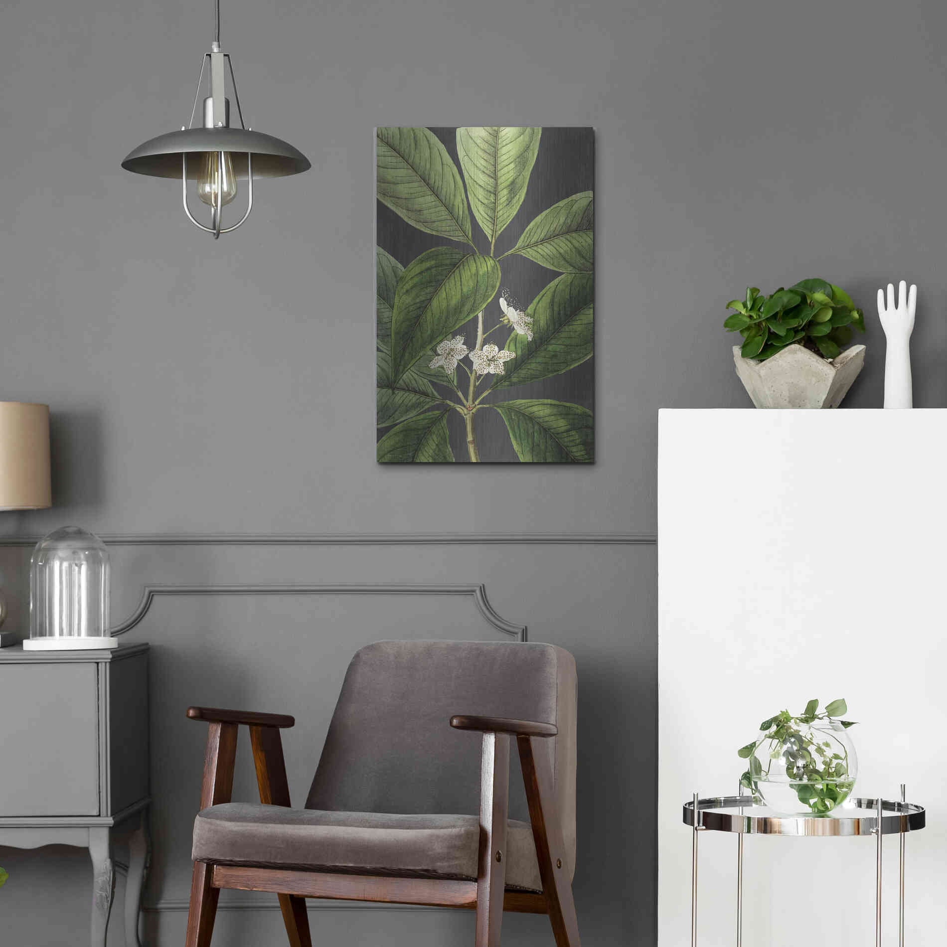 Luxe Metal Art 'Grand Leaves' by Lettered & Lined, Metal Wall Art,16x24