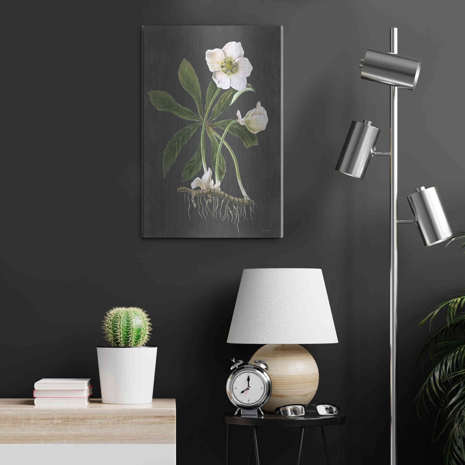 Luxe Metal Art 'Hellebore' by Lettered & Lined, Metal Wall Art,16x24