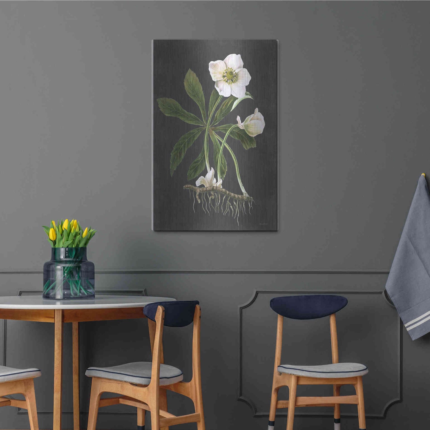 Luxe Metal Art 'Hellebore' by Lettered & Lined, Metal Wall Art,24x36