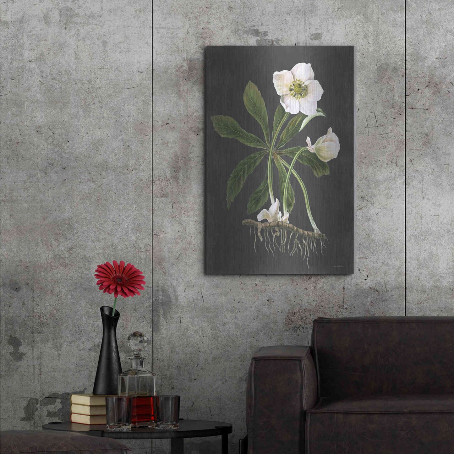 Luxe Metal Art 'Hellebore' by Lettered & Lined, Metal Wall Art,24x36