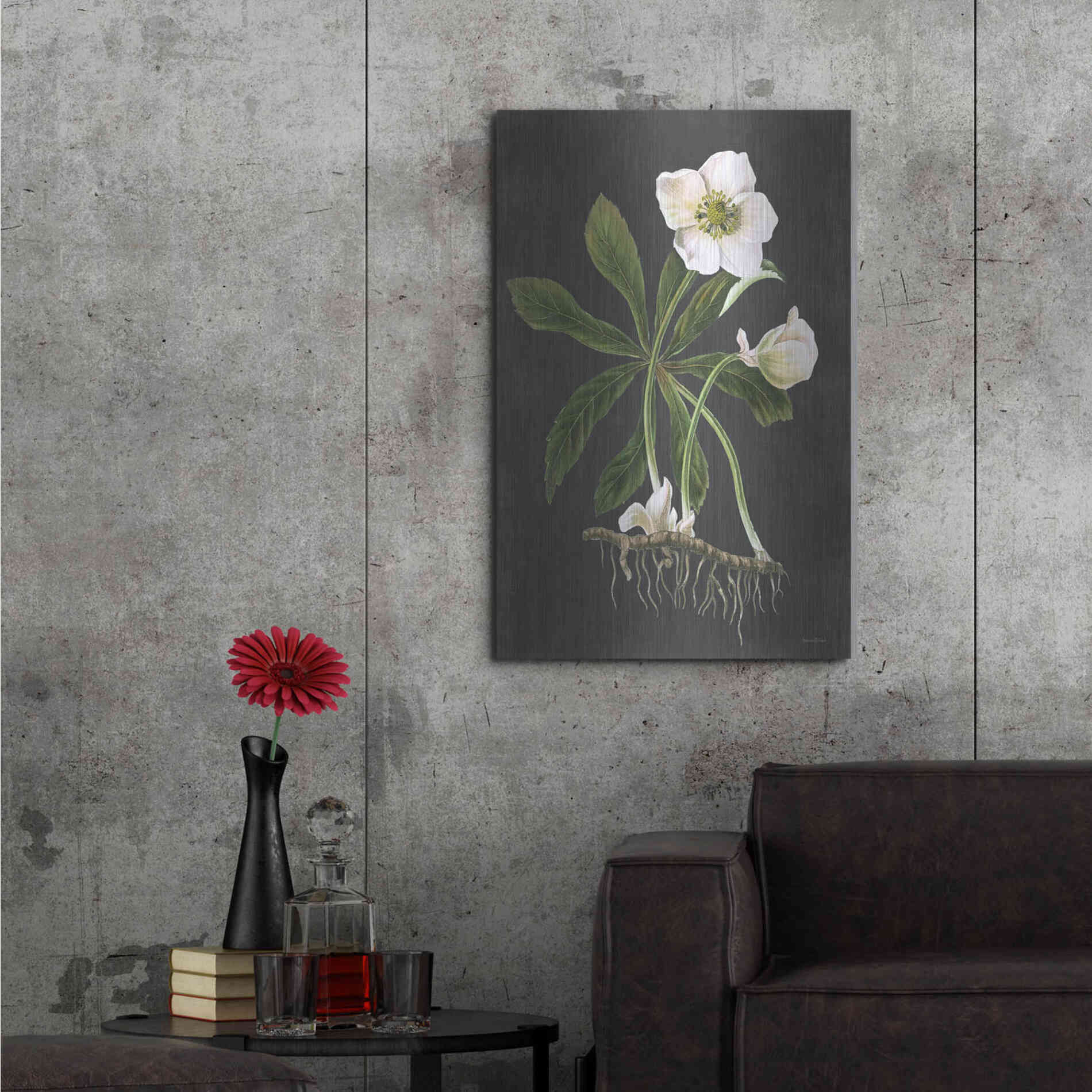 Luxe Metal Art 'Hellebore' by Lettered & Lined, Metal Wall Art,24x36