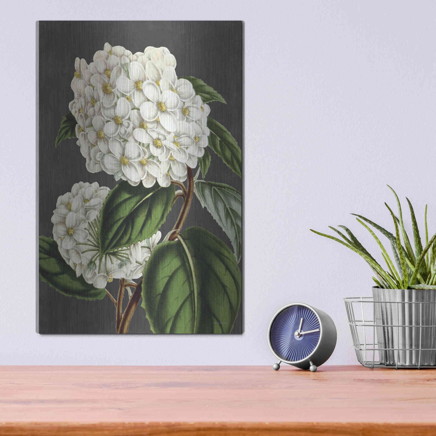 Luxe Metal Art 'Hydrangea' by Lettered & Lined, Metal Wall Art,12x16