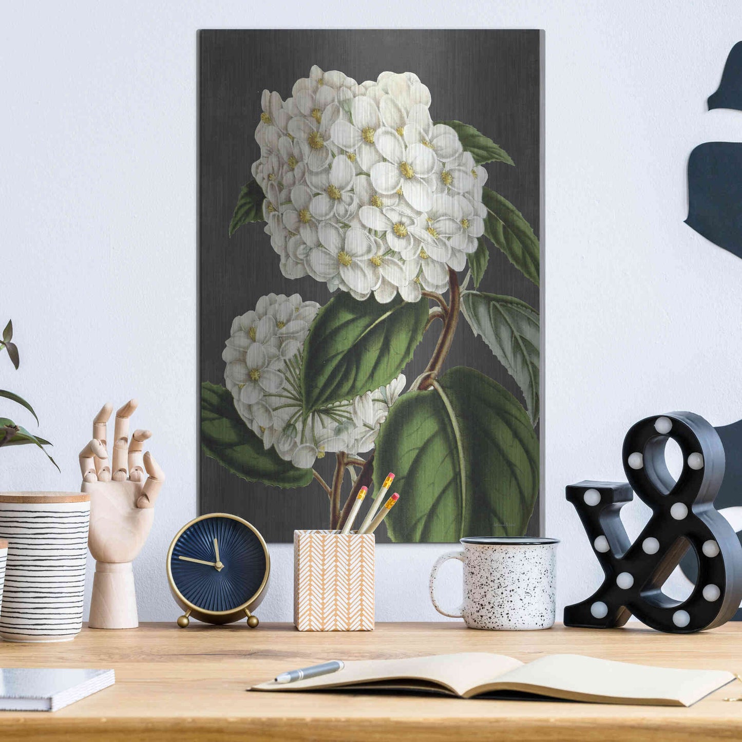 Luxe Metal Art 'Hydrangea' by Lettered & Lined, Metal Wall Art,12x16