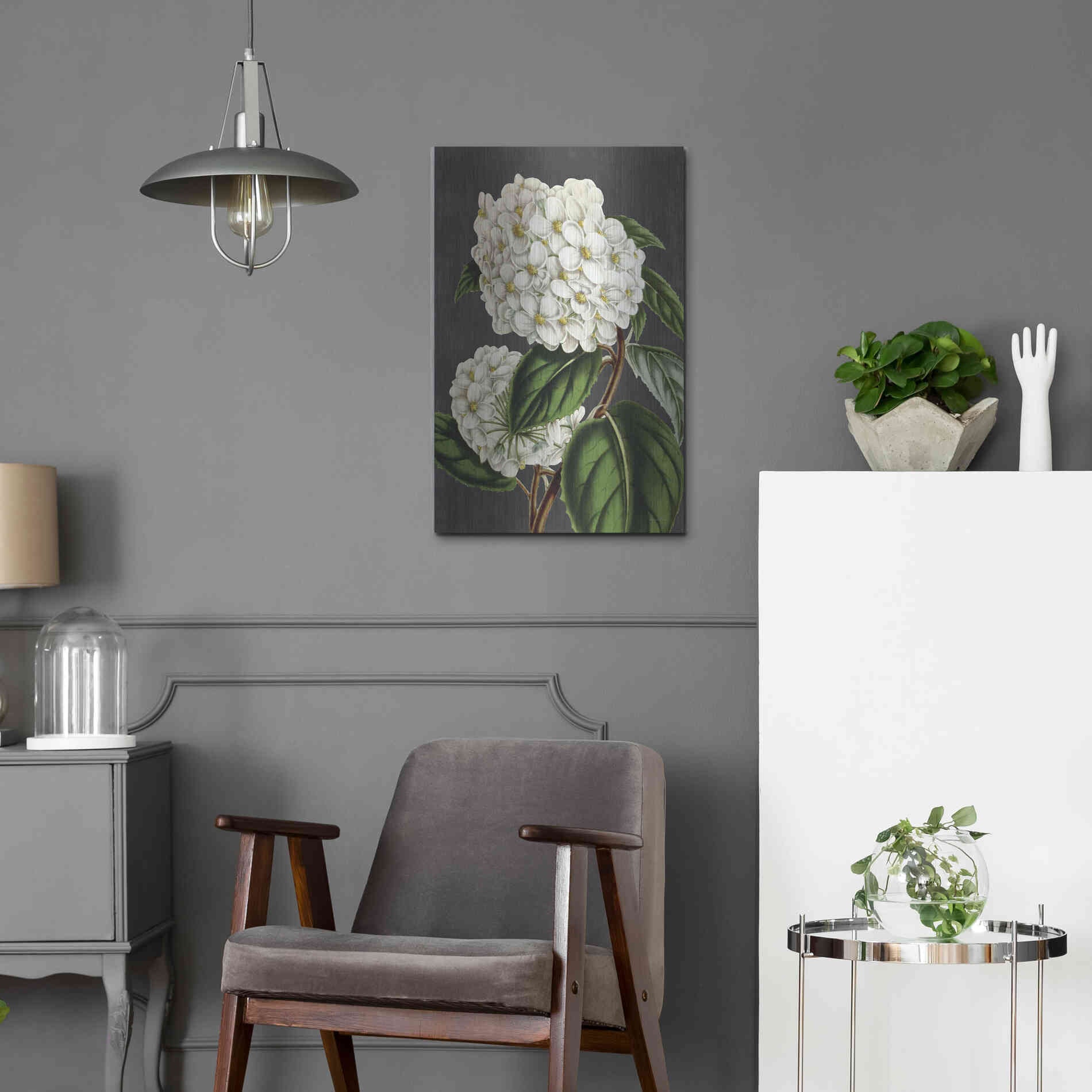 Luxe Metal Art 'Hydrangea' by Lettered & Lined, Metal Wall Art,16x24