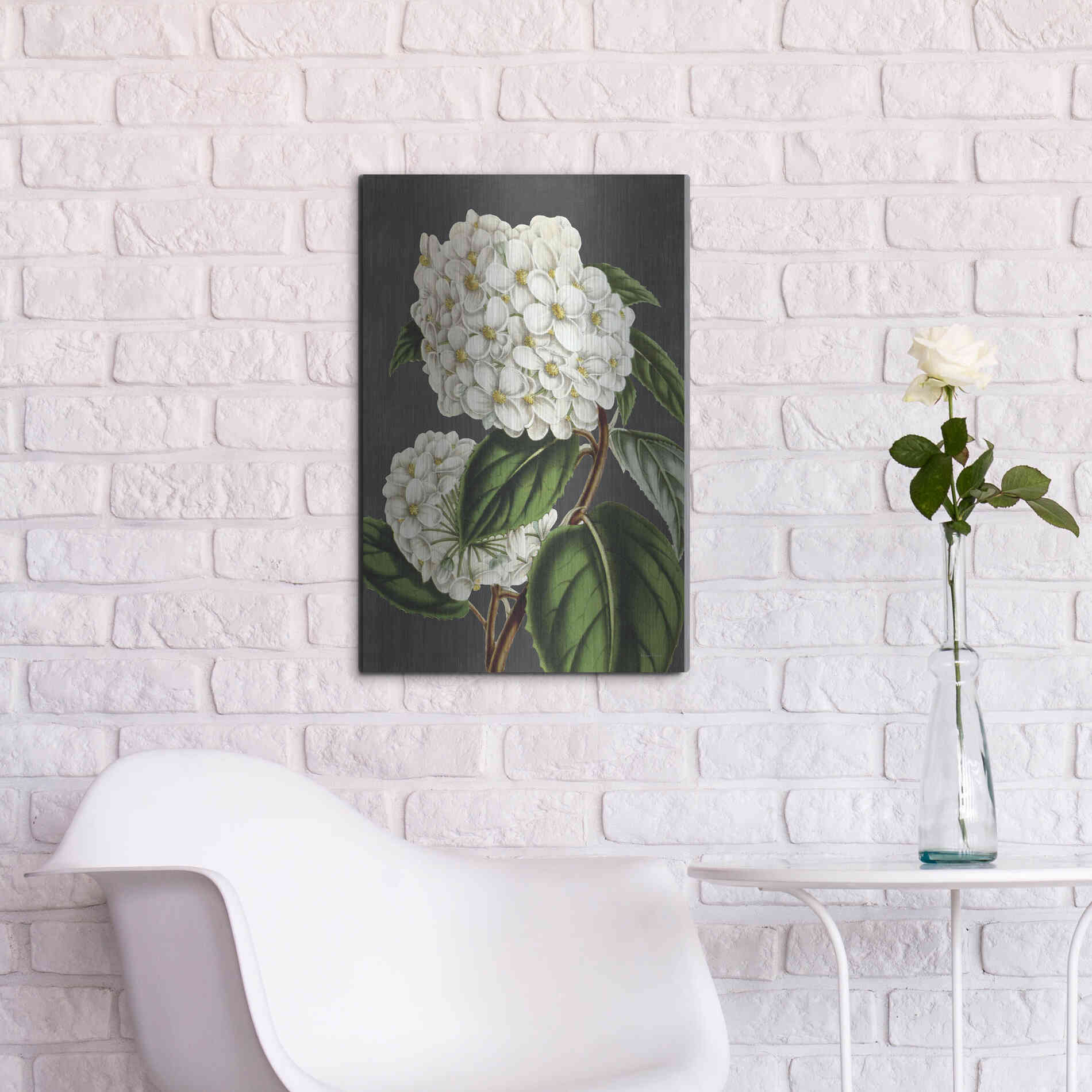 Luxe Metal Art 'Hydrangea' by Lettered & Lined, Metal Wall Art,16x24