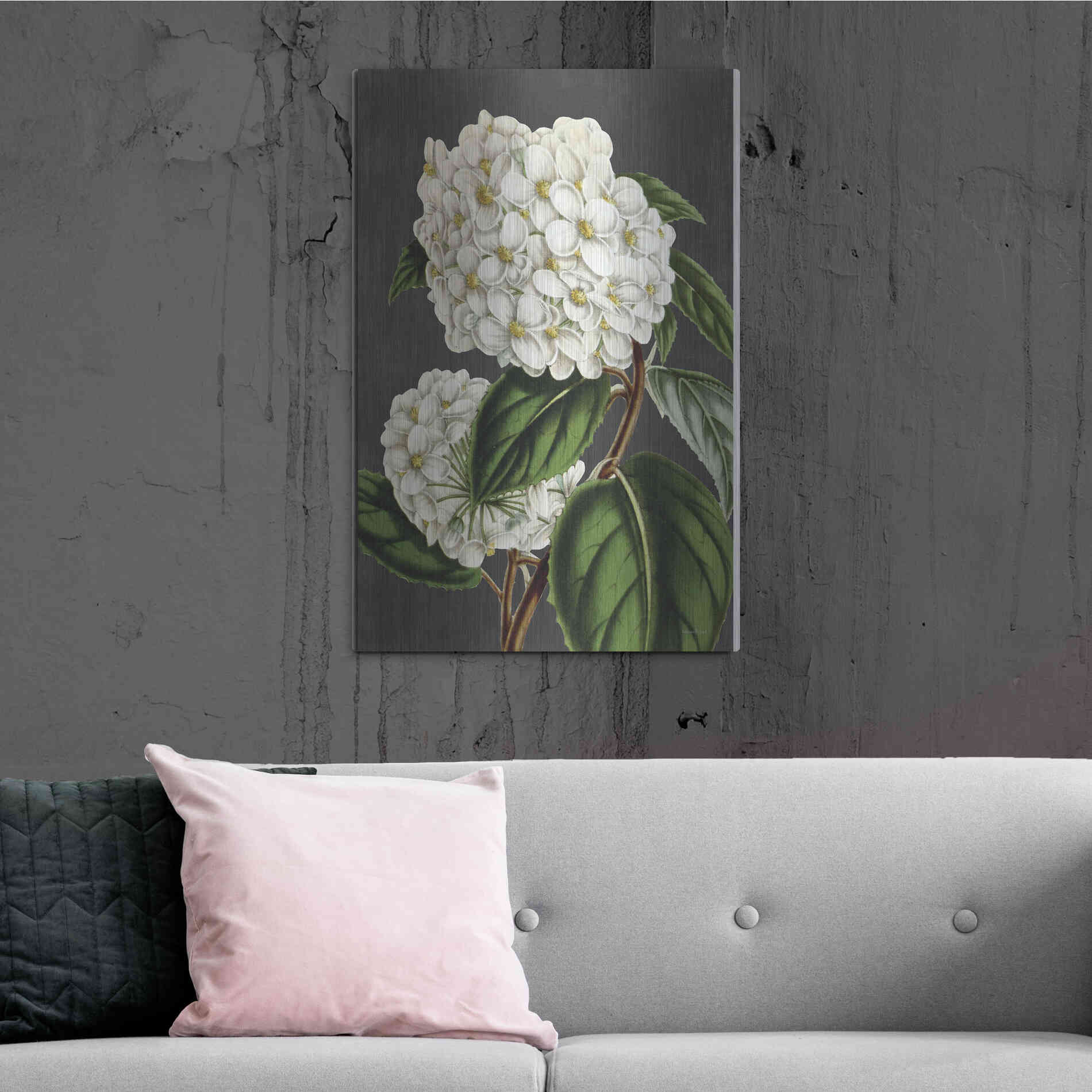Luxe Metal Art 'Hydrangea' by Lettered & Lined, Metal Wall Art,24x36