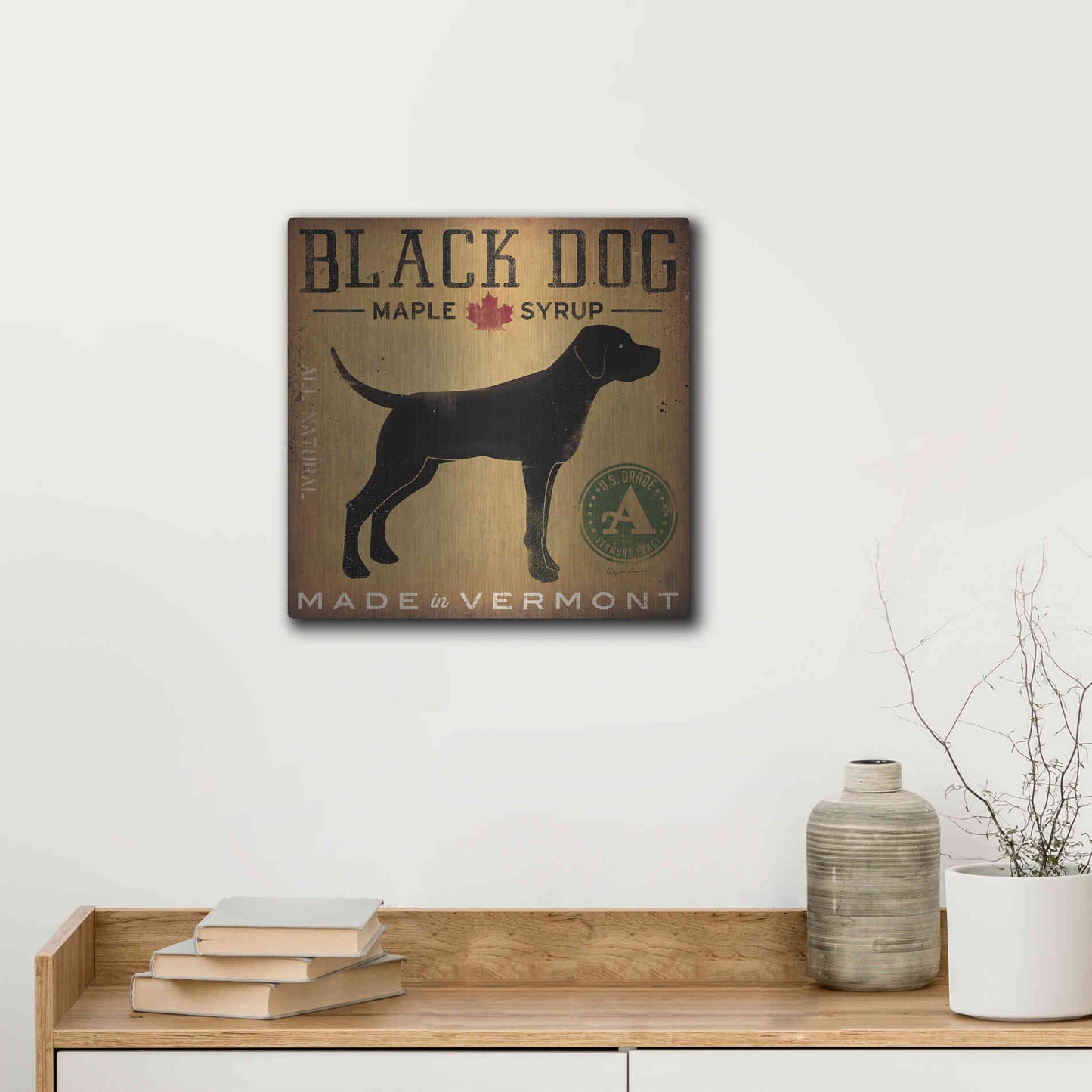 Luxe Metal Art 'Black Dog at Show' by Ryan Fowler, Metal Wall Art,12x12