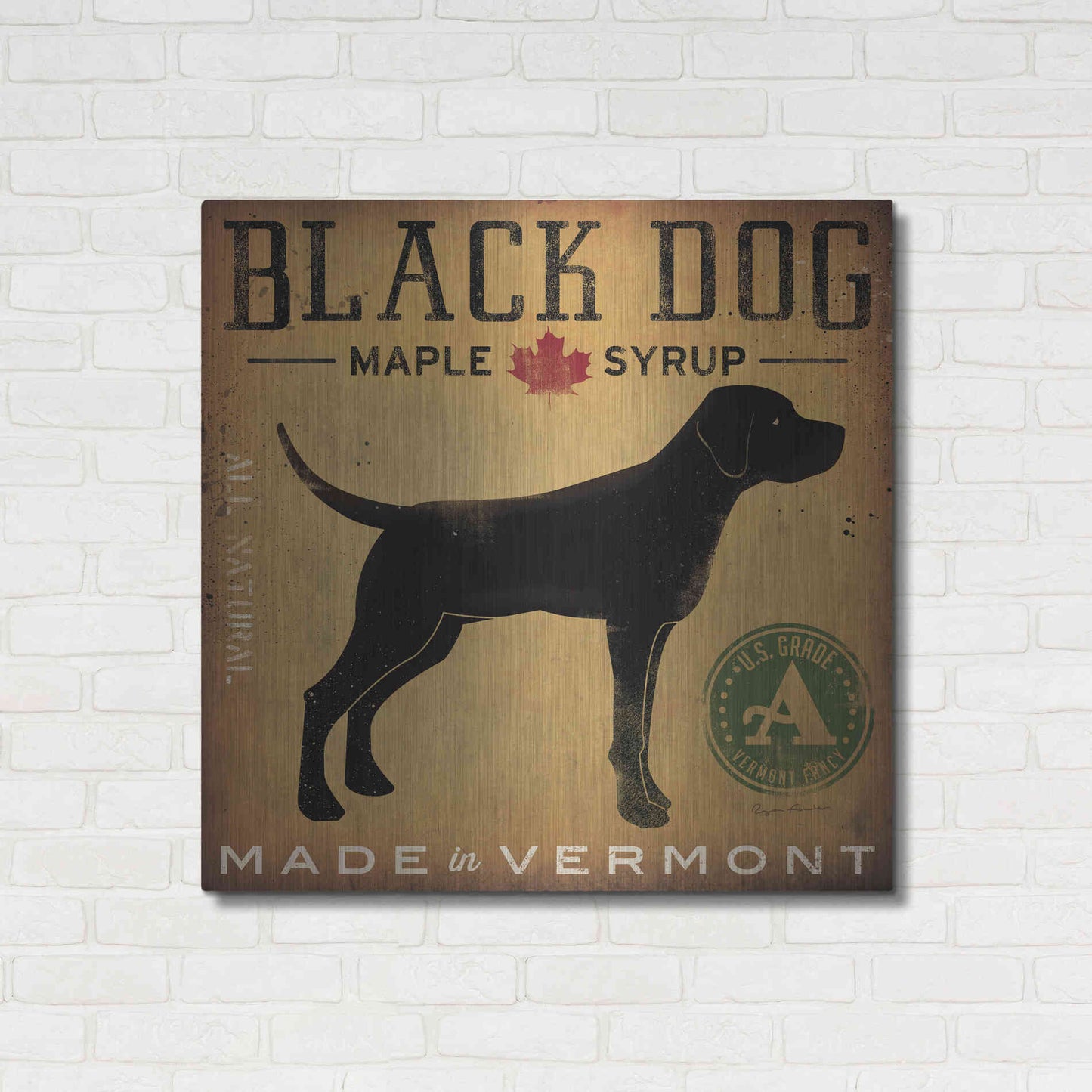 Luxe Metal Art 'Black Dog at Show' by Ryan Fowler, Metal Wall Art,36x36