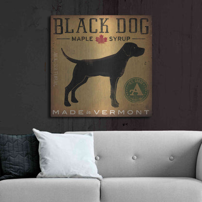 Luxe Metal Art 'Black Dog at Show' by Ryan Fowler, Metal Wall Art,36x36