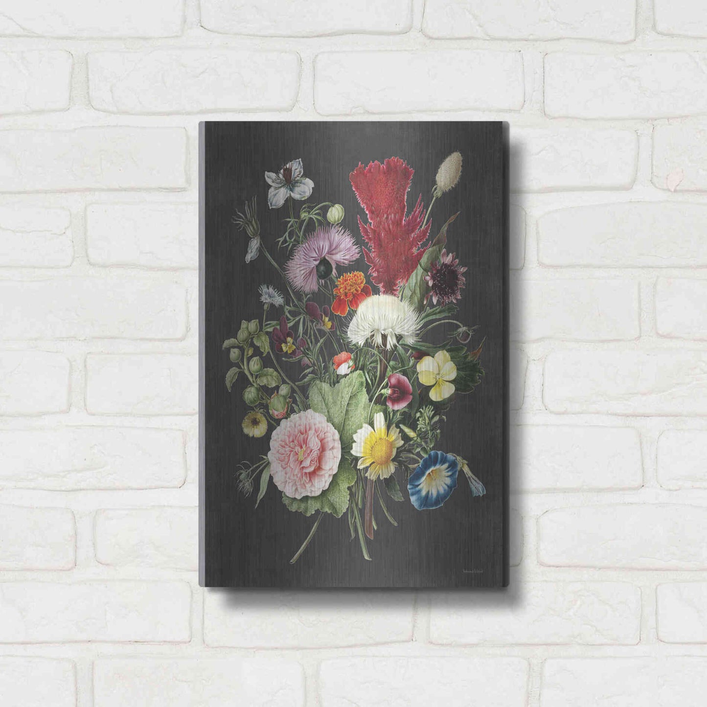 Luxe Metal Art 'Vintage Bouquet' by Lettered & Lined, Metal Wall Art,12x16