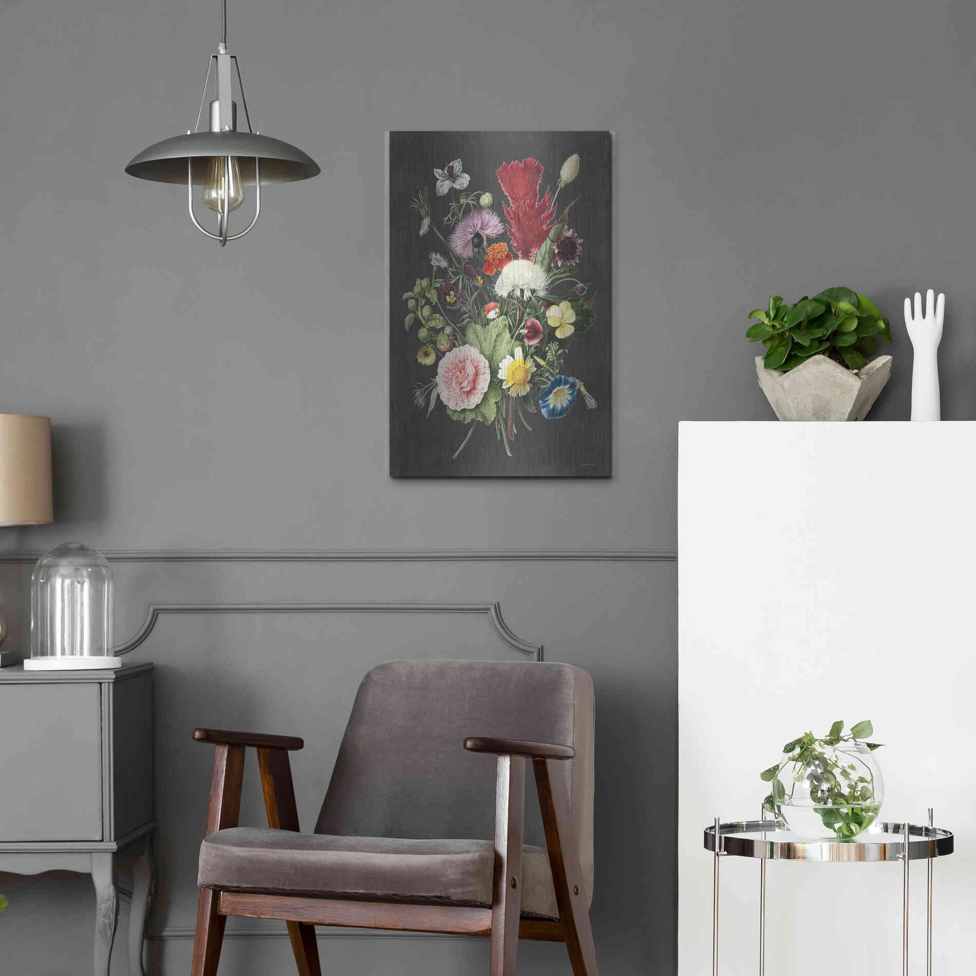 Luxe Metal Art 'Vintage Bouquet' by Lettered & Lined, Metal Wall Art,16x24