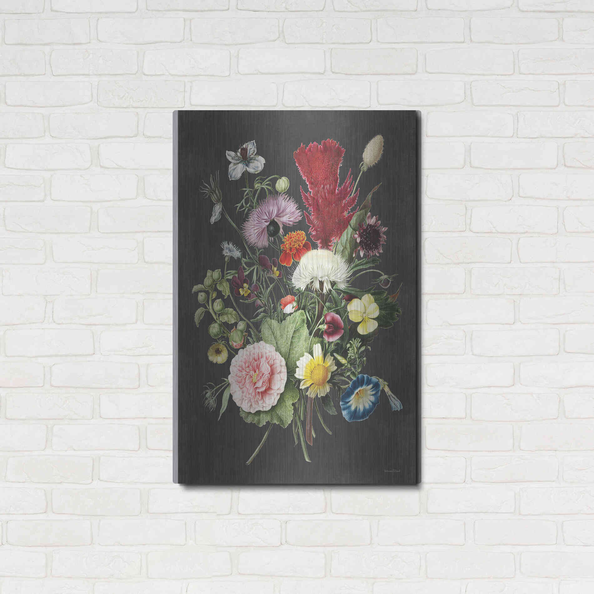 Luxe Metal Art 'Vintage Bouquet' by Lettered & Lined, Metal Wall Art,24x36