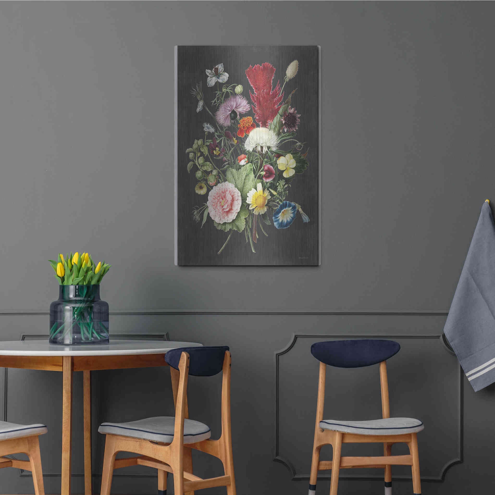 Luxe Metal Art 'Vintage Bouquet' by Lettered & Lined, Metal Wall Art,24x36