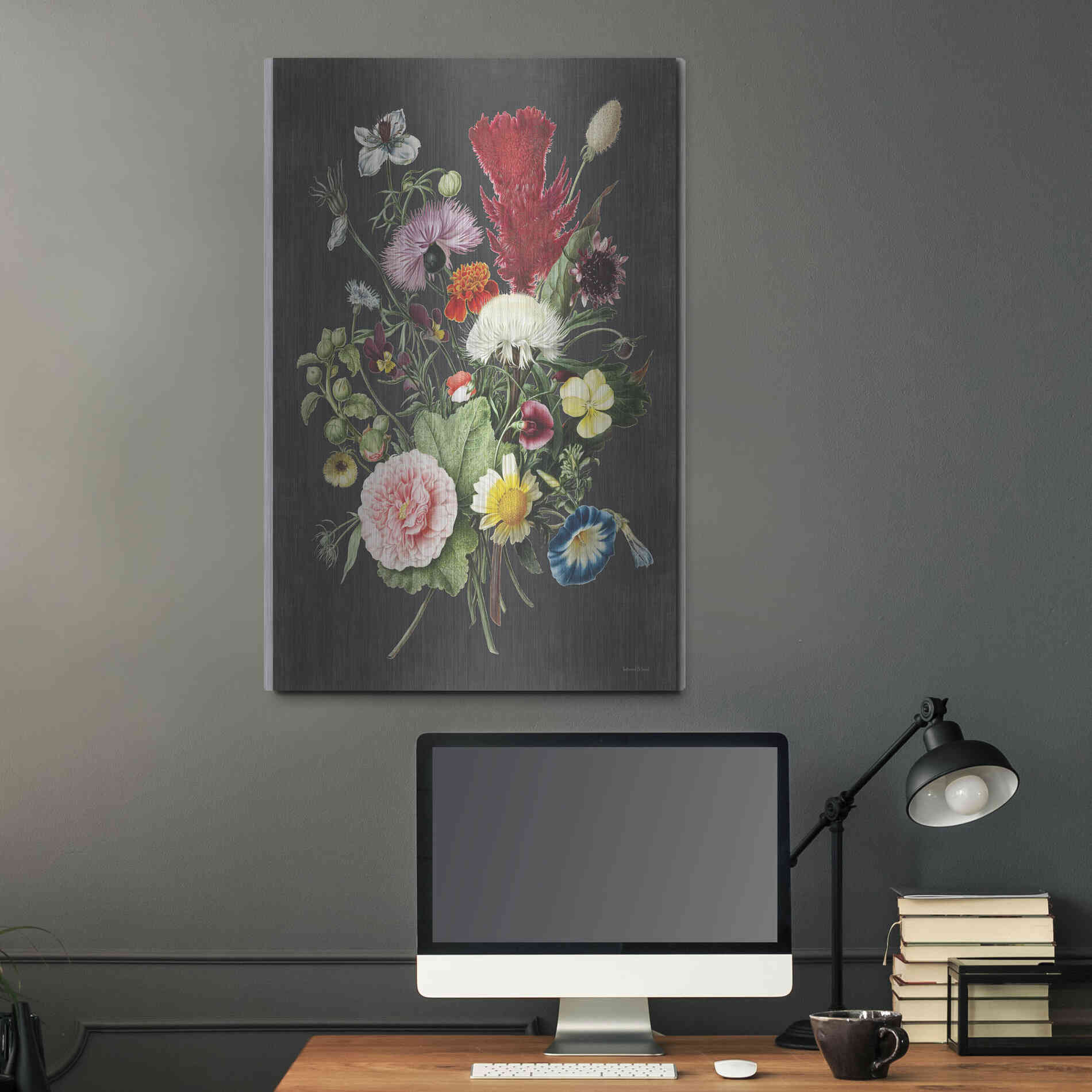 Luxe Metal Art 'Vintage Bouquet' by Lettered & Lined, Metal Wall Art,24x36