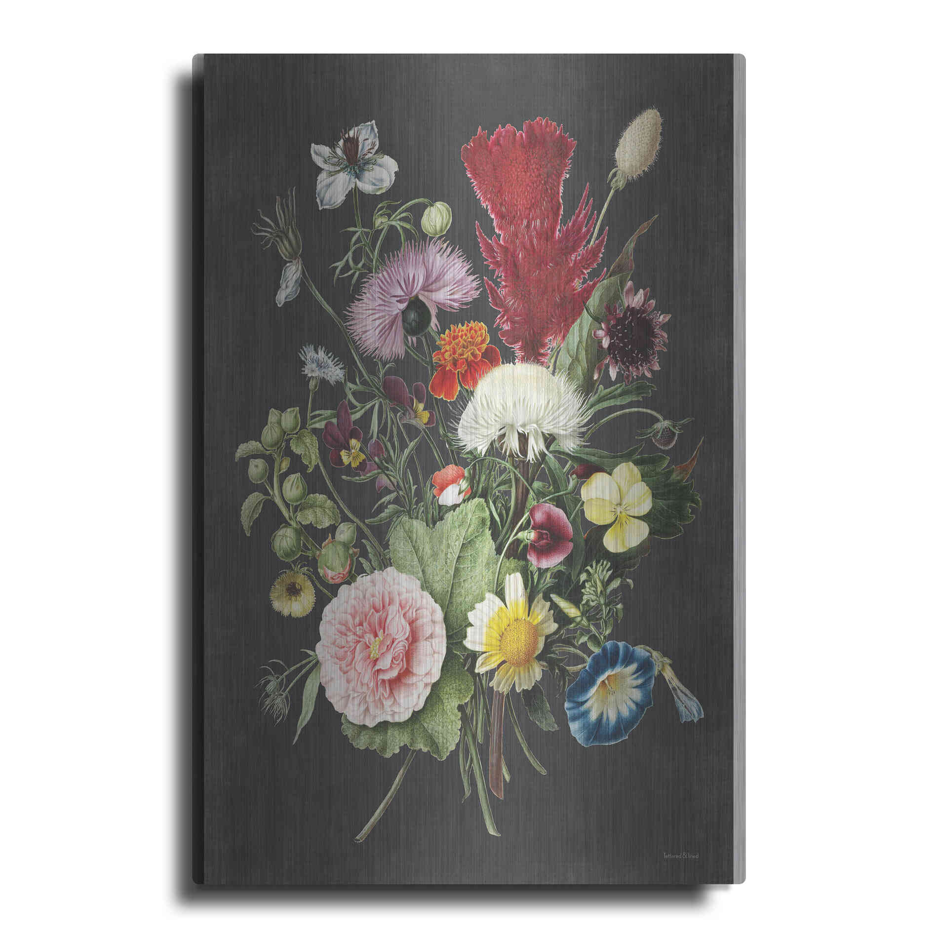 Luxe Metal Art 'Vintage Bouquet' by Lettered & Lined, Metal Wall Art