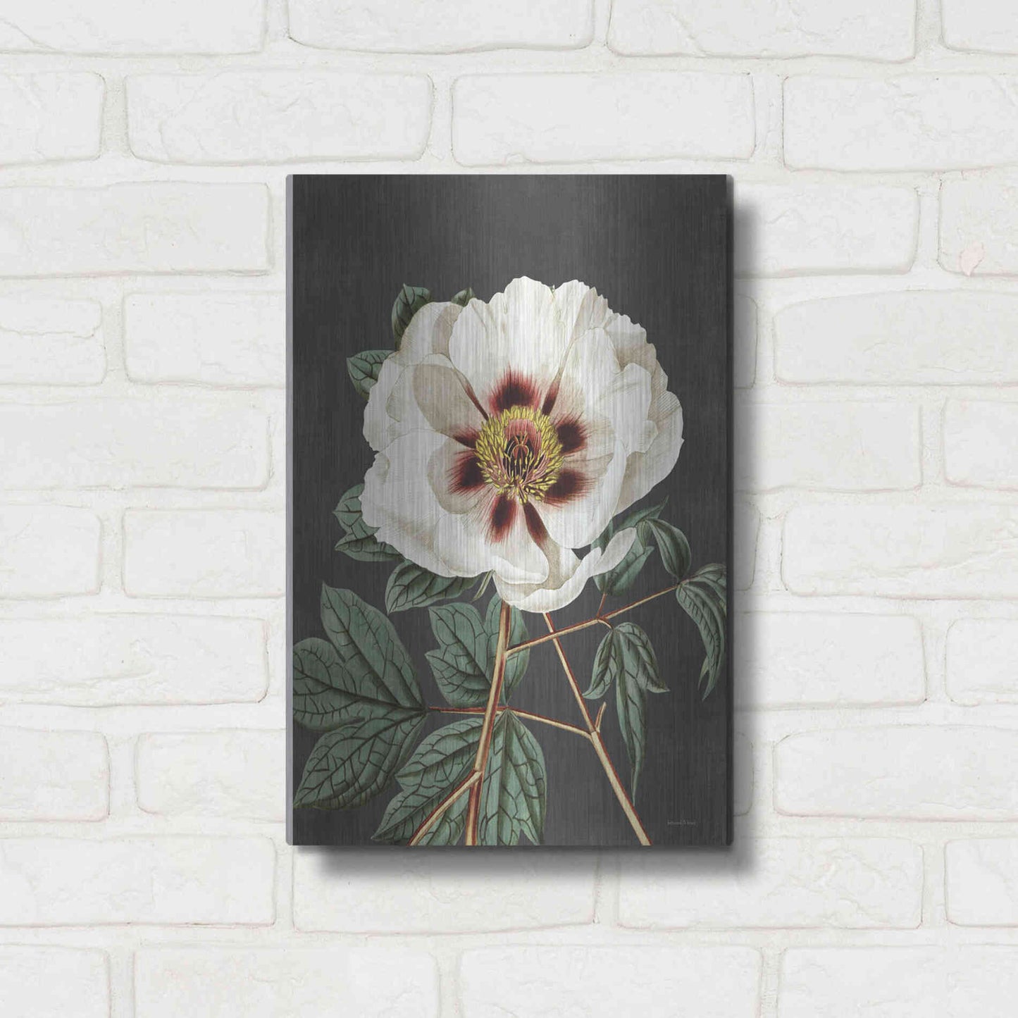 Luxe Metal Art 'Vintage Rose' by Lettered & Lined, Metal Wall Art,12x16