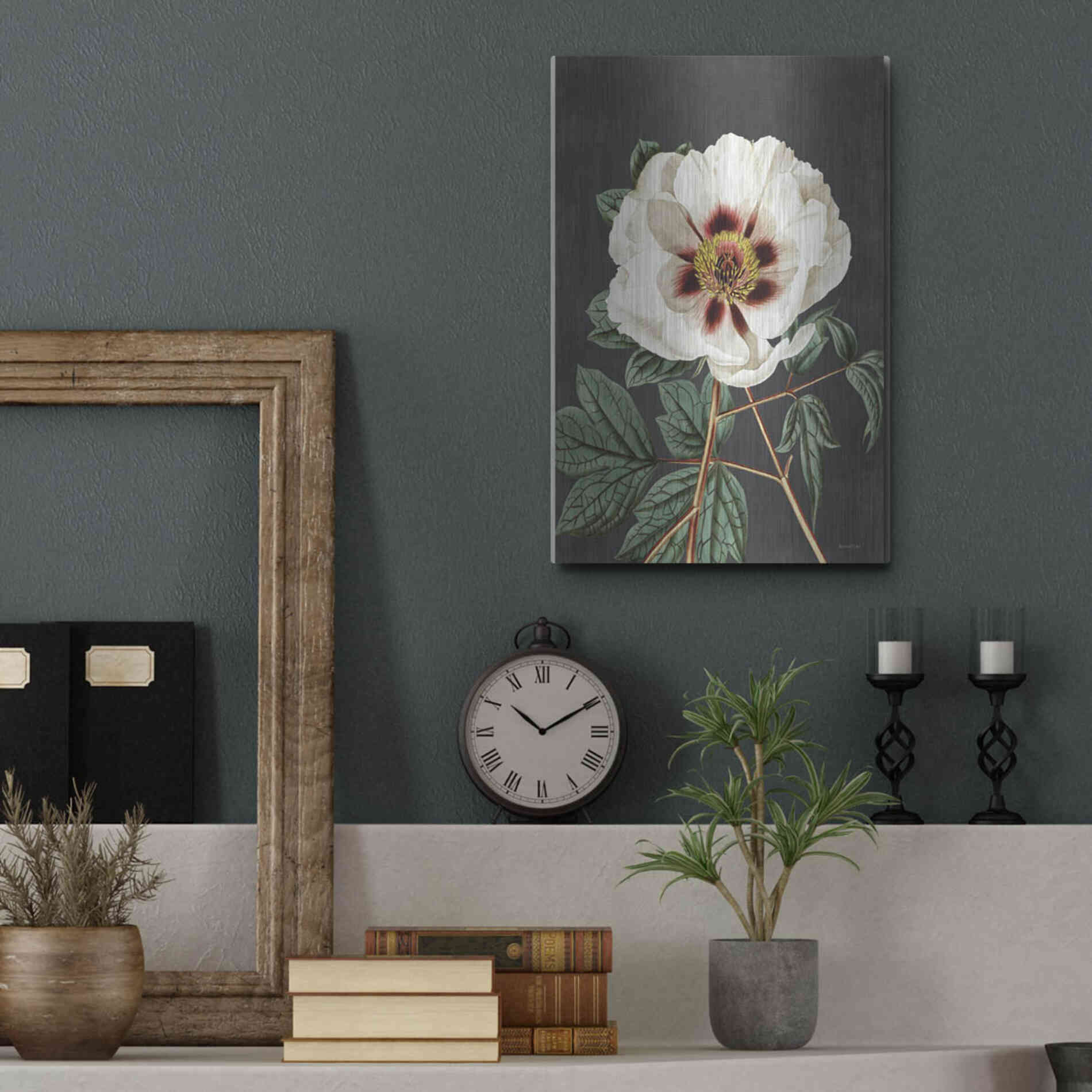 Luxe Metal Art 'Vintage Rose' by Lettered & Lined, Metal Wall Art,12x16