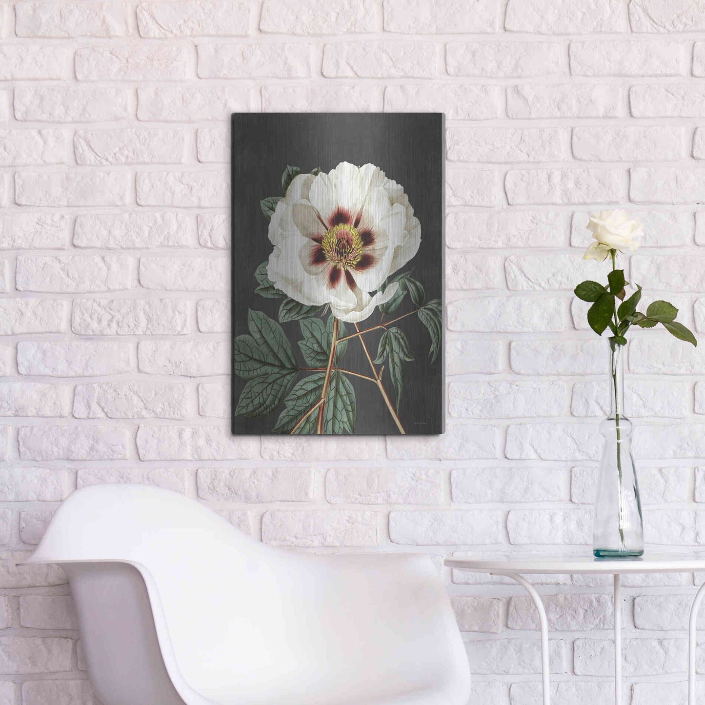 Luxe Metal Art 'Vintage Rose' by Lettered & Lined, Metal Wall Art,16x24