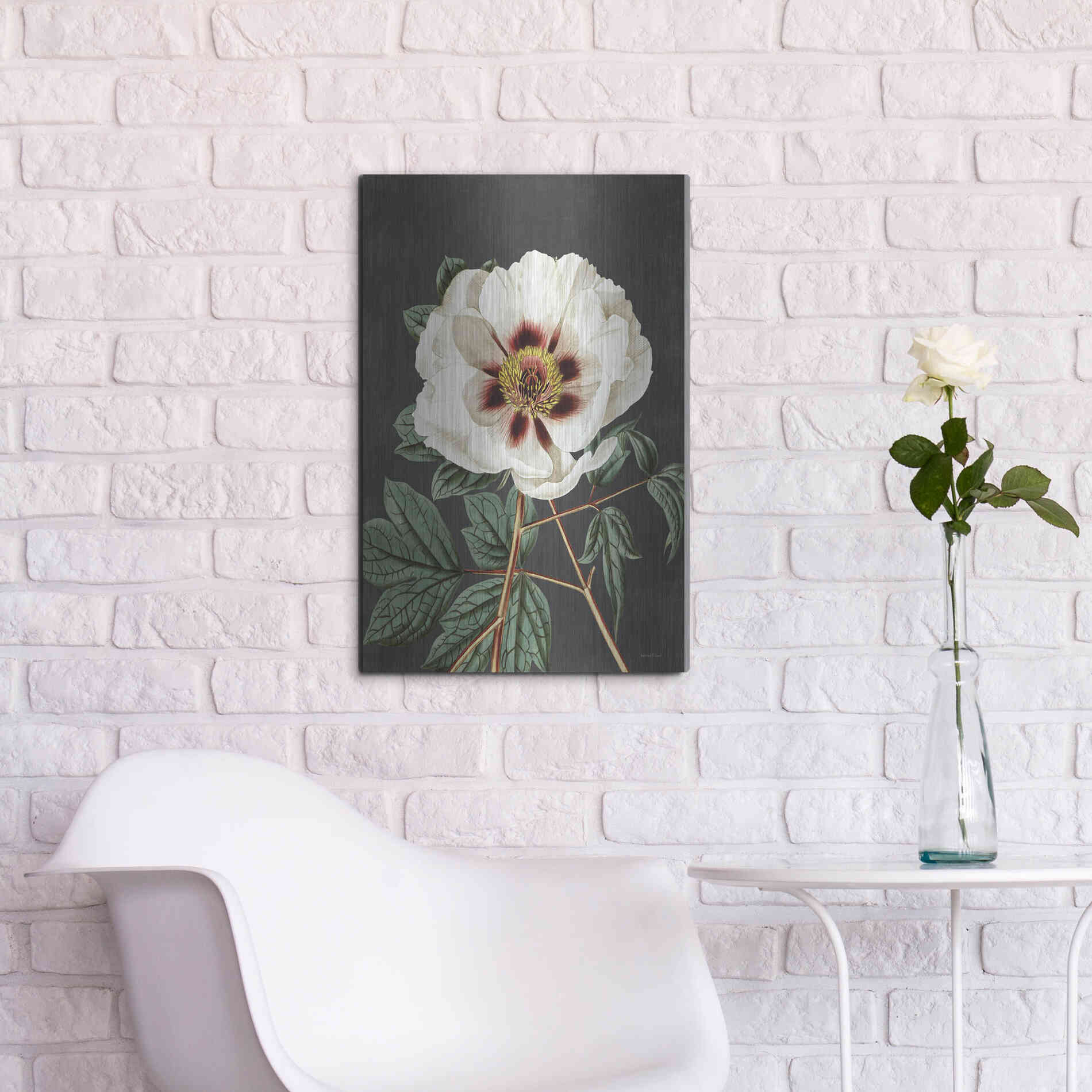 Luxe Metal Art 'Vintage Rose' by Lettered & Lined, Metal Wall Art,16x24