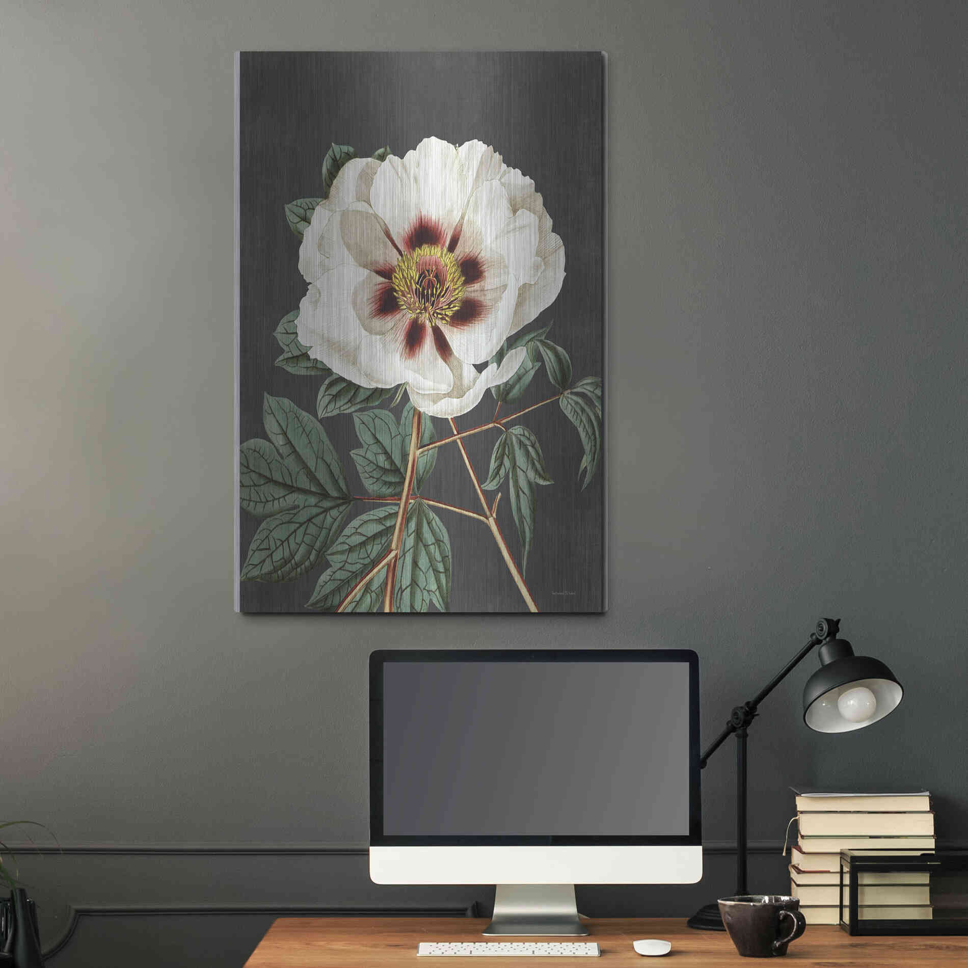 Luxe Metal Art 'Vintage Rose' by Lettered & Lined, Metal Wall Art,24x36