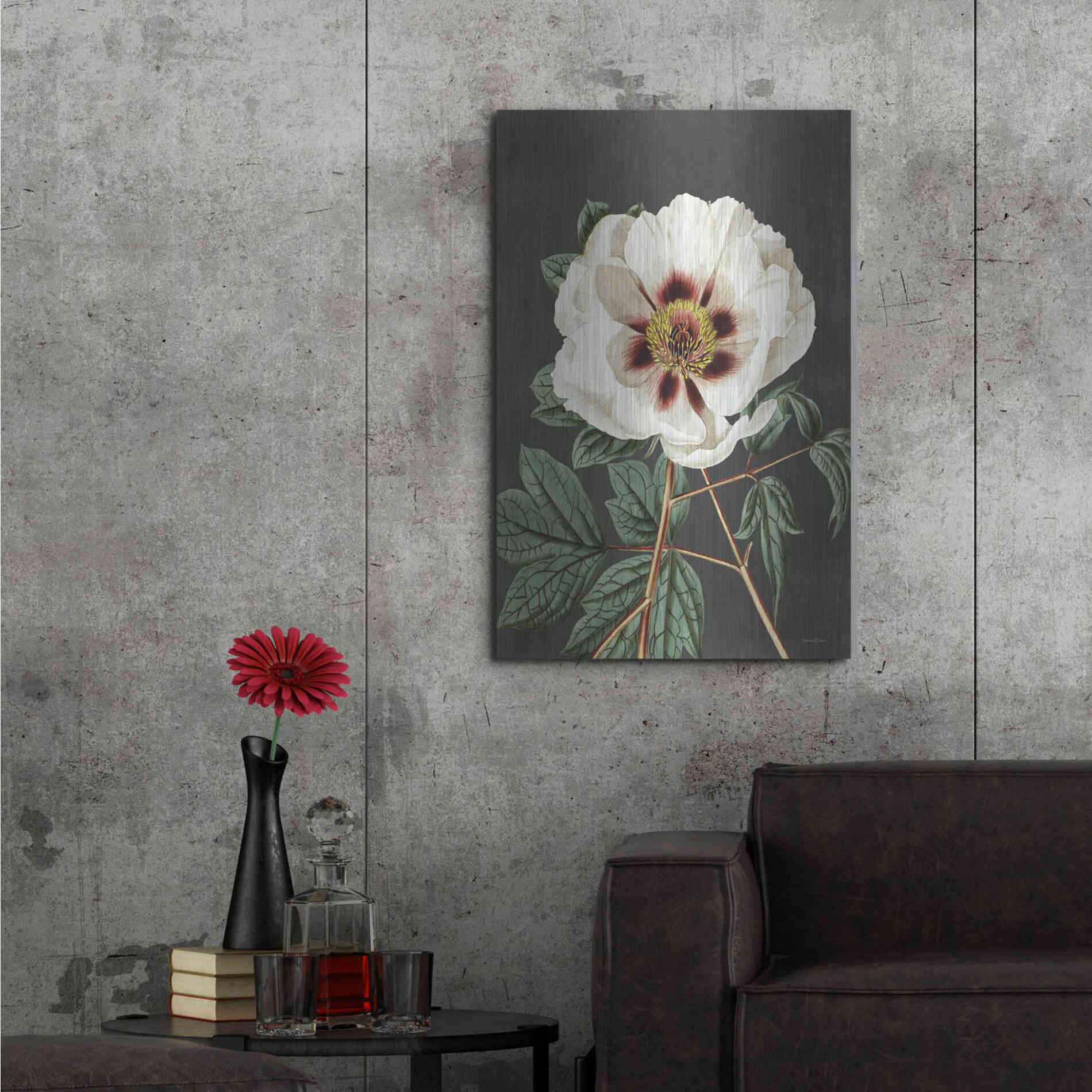 Luxe Metal Art 'Vintage Rose' by Lettered & Lined, Metal Wall Art,24x36