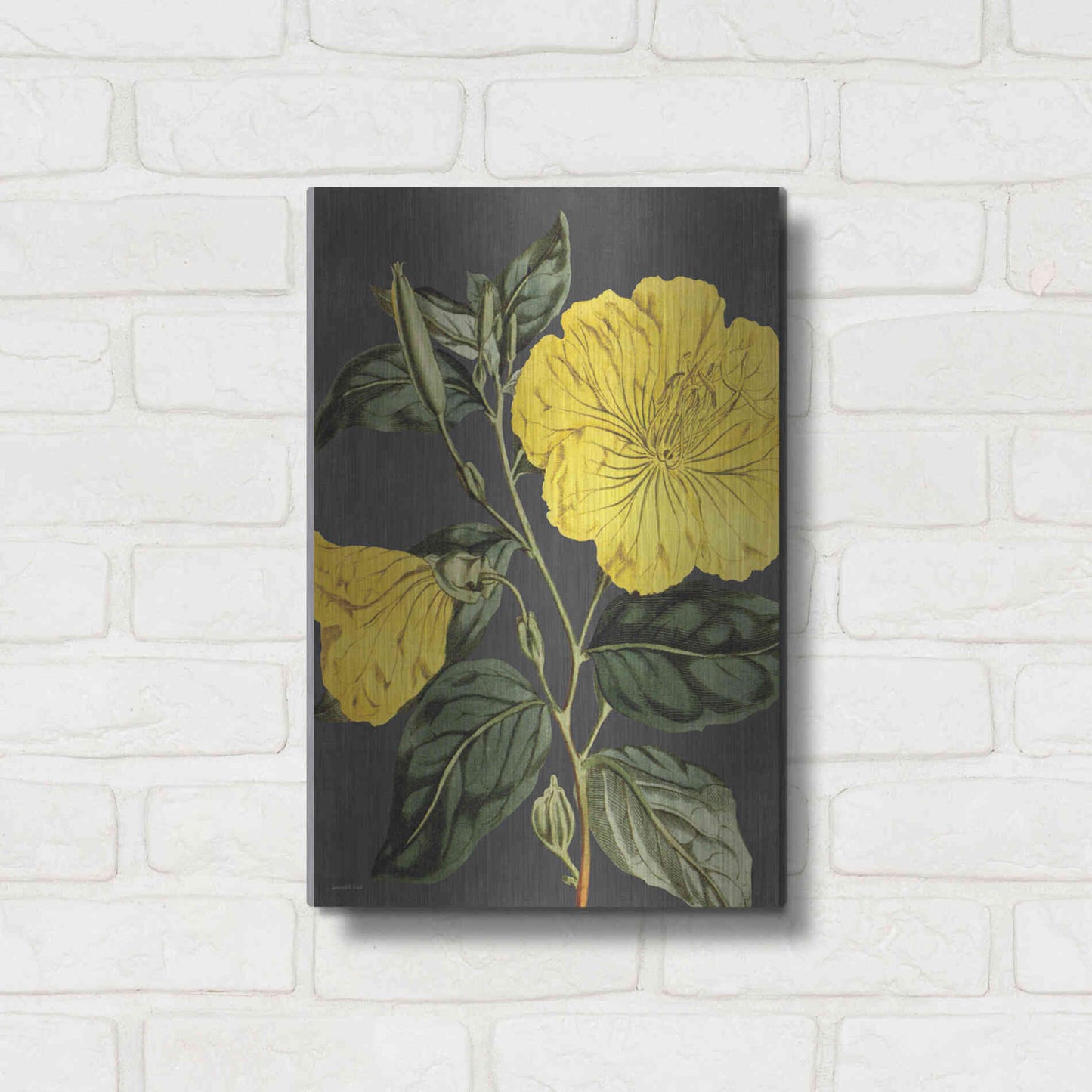 Luxe Metal Art 'Yellow Vine' by Lettered & Lined, Metal Wall Art,12x16