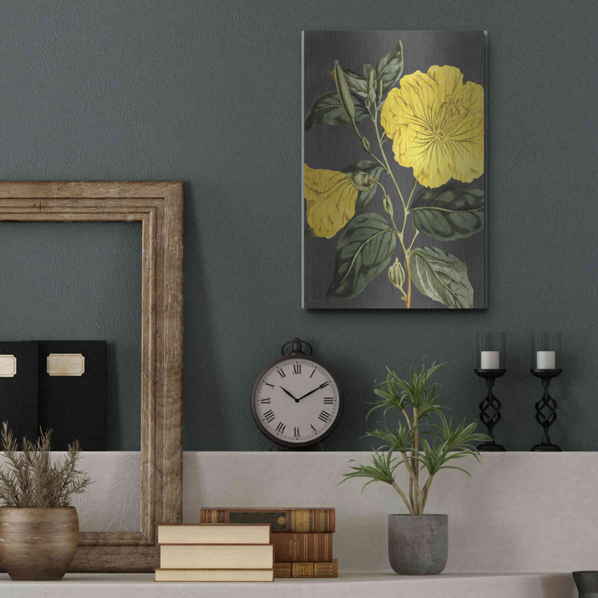Luxe Metal Art 'Yellow Vine' by Lettered & Lined, Metal Wall Art,12x16